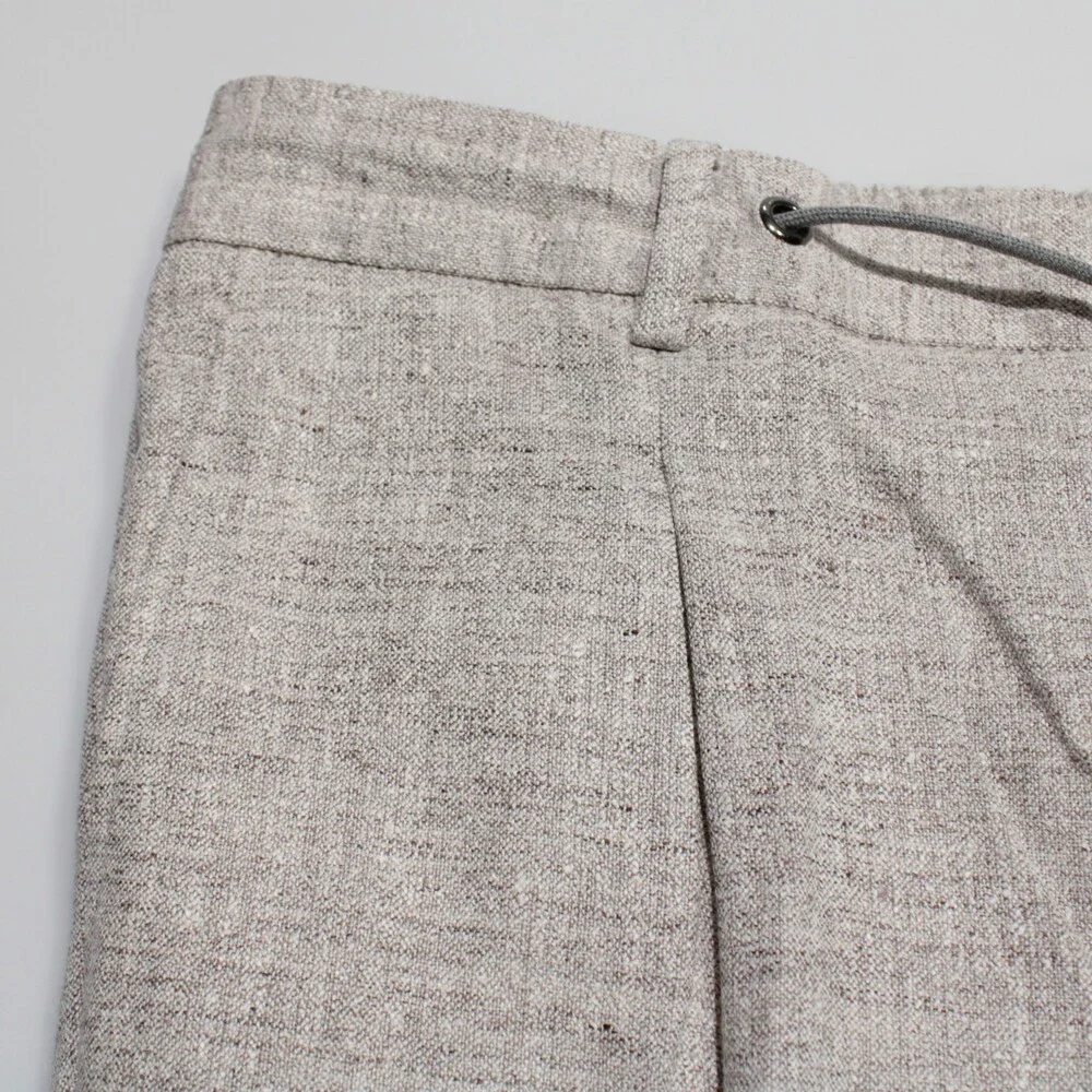 Luciano Barbera NWT Pleated Dress Pants Size 50 (US 34) in Brown Linen Blend